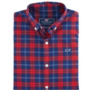 Vineyard Vines Boys Flannel Button Up Whale Shirt- 3T